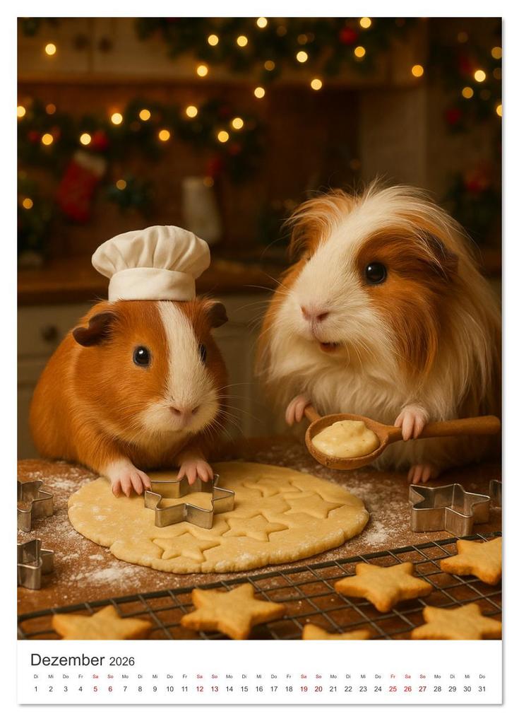 Weitere Ansicht: Cozy Moments - Meerschweinchen Kalender (hochwertiger Premium Wandkalender 2026 DIN A2 hoch), Kunstdruck in Hochglanz | Lars Reimers, Calvendo