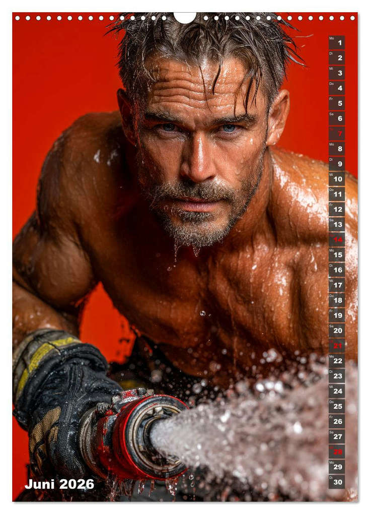 Weitere Ansicht: Lösch mich - Sexy Feuerwehrmänner fast nackt im Männerkalender (Wandkalender 2026 DIN A3 hoch), CALVENDO Monatskalender | MB - Fotografie, Calvendo