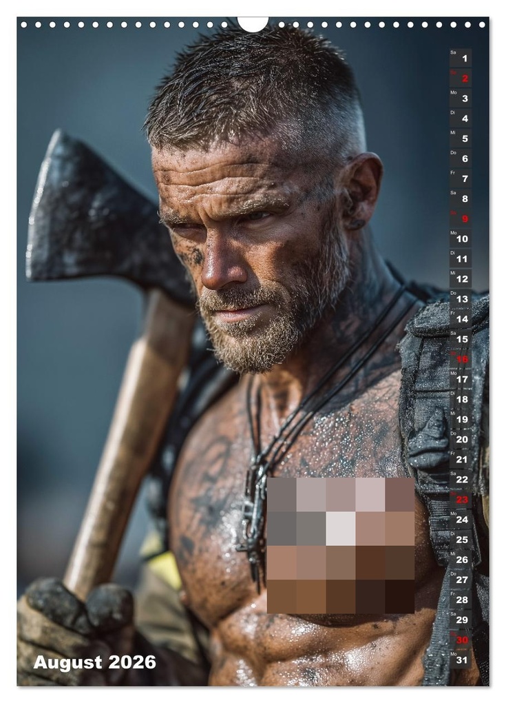 Weitere Ansicht: Lösch mich - Sexy Feuerwehrmänner fast nackt im Männerkalender (Wandkalender 2026 DIN A3 hoch), CALVENDO Monatskalender | MB - Fotografie, Calvendo