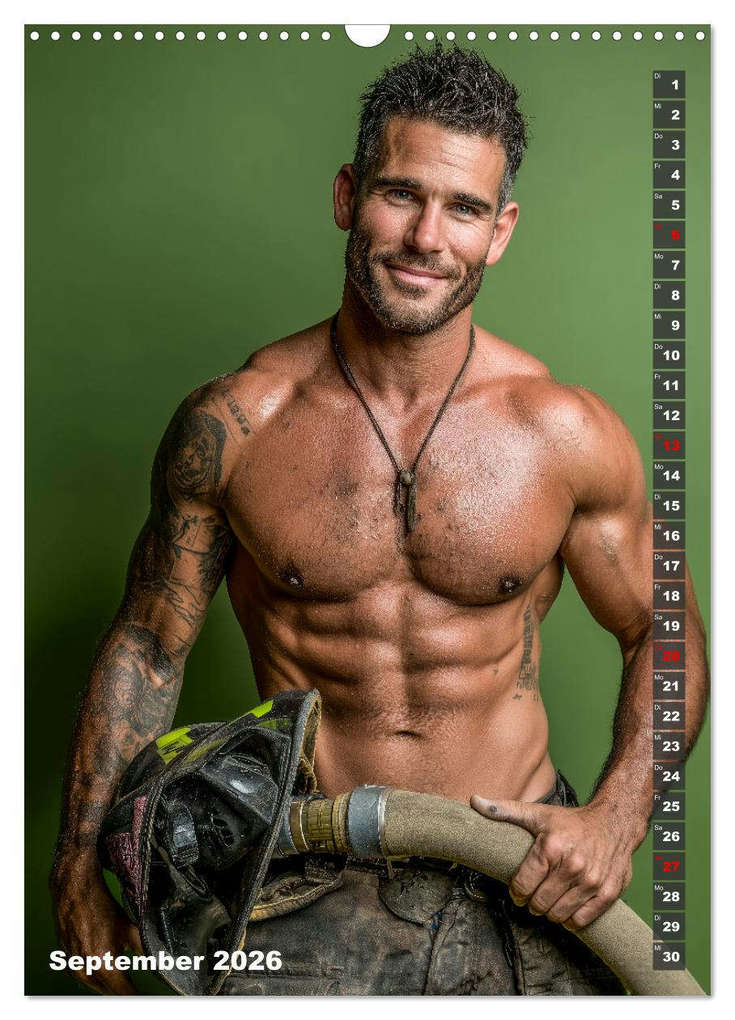 Weitere Ansicht: Lösch mich - Sexy Feuerwehrmänner fast nackt im Männerkalender (Wandkalender 2026 DIN A3 hoch), CALVENDO Monatskalender | MB - Fotografie, Calvendo
