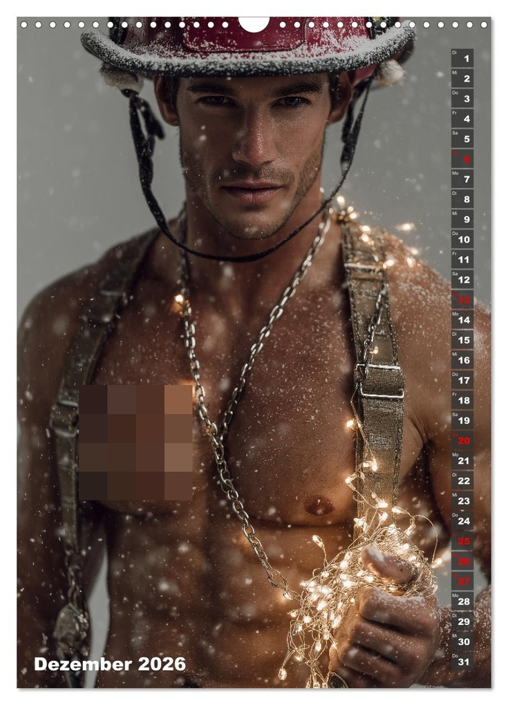 Weitere Ansicht: Lösch mich - Sexy Feuerwehrmänner fast nackt im Männerkalender (Wandkalender 2026 DIN A3 hoch), CALVENDO Monatskalender | MB - Fotografie, Calvendo