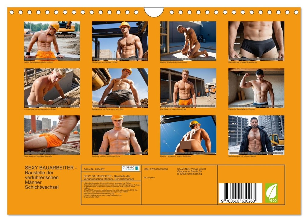 Weitere Ansicht: SEXY BAUARBEITER - Baustelle der verführerischen Männer, Schichtwechsel (Wandkalender 2026 DIN A4 quer), CALVENDO Monatskalender | MB Fotografie, Calvendo