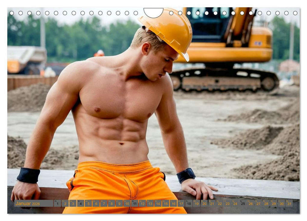 Weitere Ansicht: SEXY BAUARBEITER - Baustelle der verführerischen Männer, Schichtwechsel (Wandkalender 2026 DIN A4 quer), CALVENDO Monatskalender | MB Fotografie, Calvendo