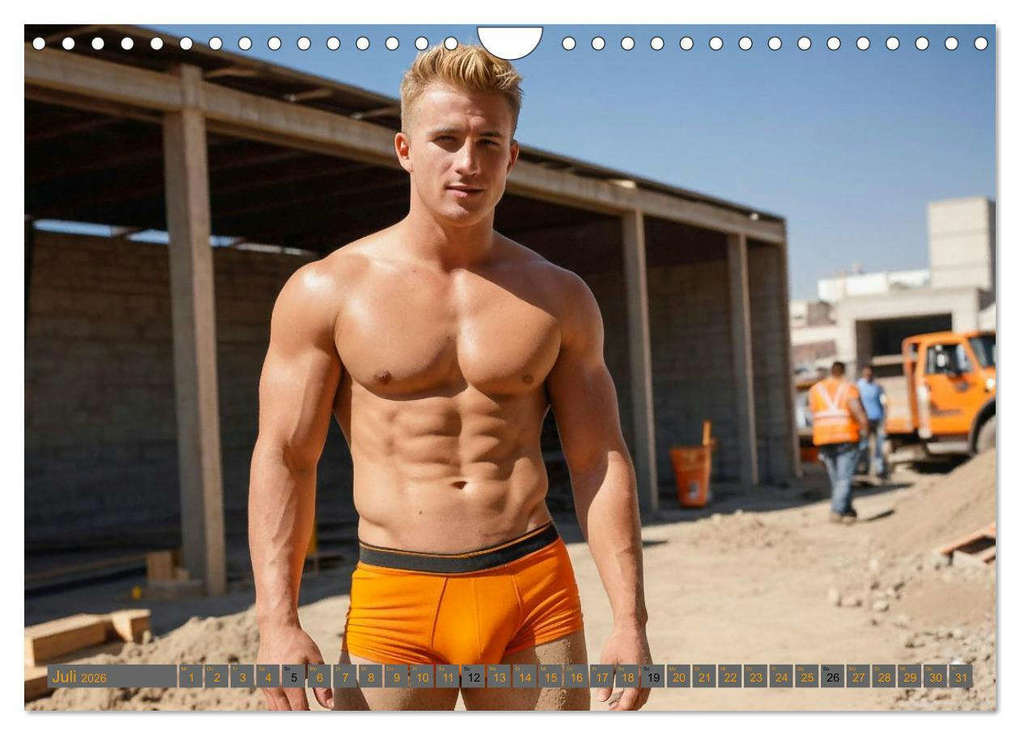 Weitere Ansicht: SEXY BAUARBEITER - Baustelle der verführerischen Männer, Schichtwechsel (Wandkalender 2026 DIN A4 quer), CALVENDO Monatskalender | MB Fotografie, Calvendo
