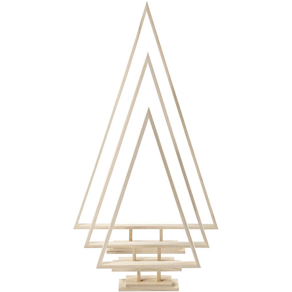 Weitere Ansicht: Creativ Company Weihnachtsbäume aus Holz, H 40+50+60 cm, B 22,5+29+35 cm, 3er Set