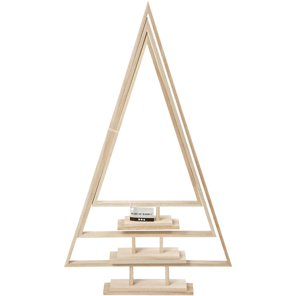 Weitere Ansicht: Creativ Company Weihnachtsbäume aus Holz, H 40+50+60 cm, B 22,5+29+35 cm, 3er Set