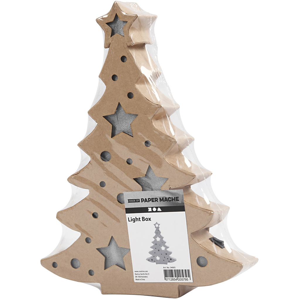 Weitere Ansicht: Creativ Company Leuchtende Pappmaché-Figur, Weihnachtsbaum, H 27 cm, T 4 cm, B 21,5 cm, 1 Stk
