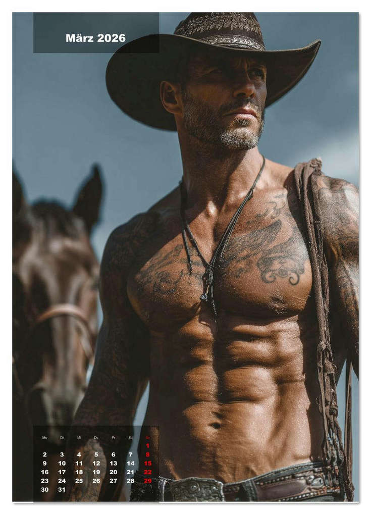 Weitere Ansicht: GEILE HENGSTE - Sexy Cowboys mit Ihren Pferden im Männerkalender (Wandkalender 2026 DIN A3 hoch), CALVENDO Monatskalender | MB - Fotografie, Calvendo