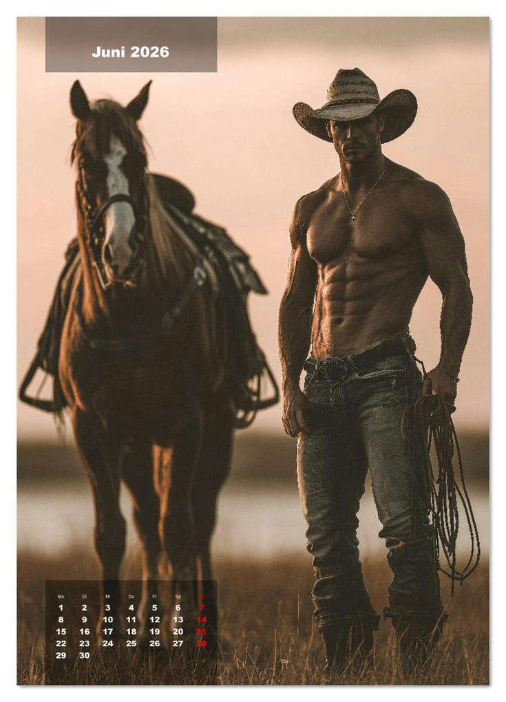 Weitere Ansicht: GEILE HENGSTE - Sexy Cowboys mit Ihren Pferden im Männerkalender (Wandkalender 2026 DIN A3 hoch), CALVENDO Monatskalender | MB - Fotografie, Calvendo
