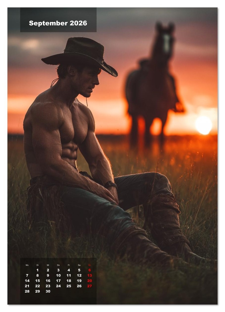 Weitere Ansicht: GEILE HENGSTE - Sexy Cowboys mit Ihren Pferden im Männerkalender (Wandkalender 2026 DIN A3 hoch), CALVENDO Monatskalender | MB - Fotografie, Calvendo