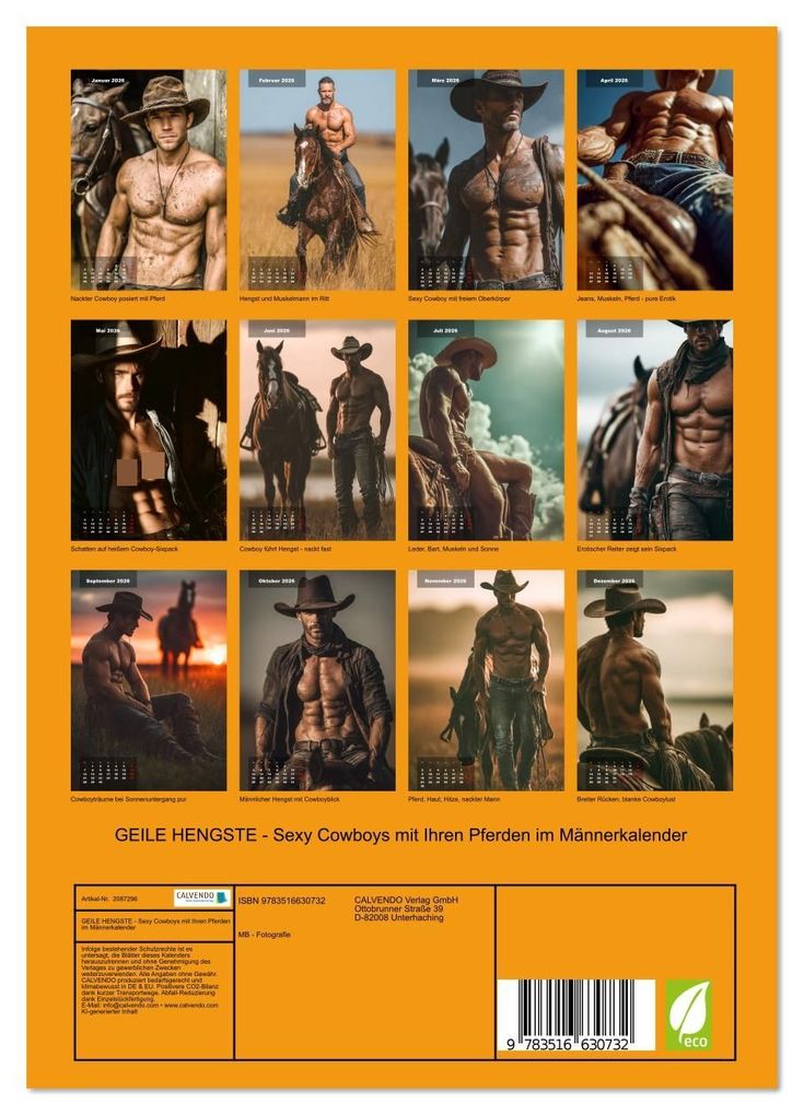 Weitere Ansicht: GEILE HENGSTE - Sexy Cowboys mit Ihren Pferden im Männerkalender (Wandkalender 2026 DIN A4 hoch), CALVENDO Monatskalender | MB - Fotografie, Calvendo