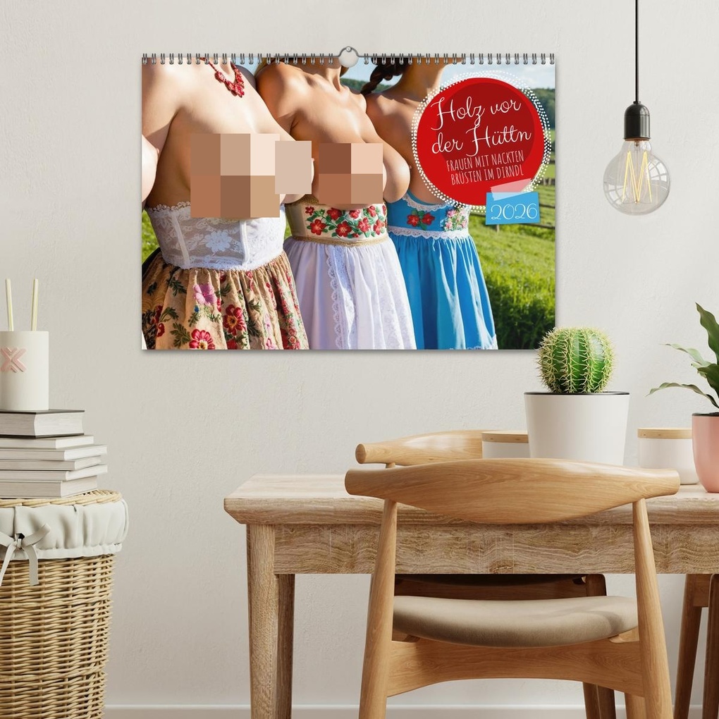 Weitere Ansicht: Holz vor der Hüttn - Frauen mit nackten Brüsten im Dirndl (Wandkalender 2026 DIN A3 quer), CALVENDO Monatskalender | MB Fotografie, Calvendo