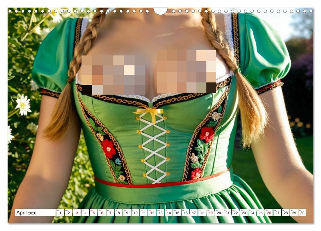 Weitere Ansicht: Holz vor der Hüttn - Frauen mit nackten Brüsten im Dirndl (Wandkalender 2026 DIN A3 quer), CALVENDO Monatskalender | MB Fotografie, Calvendo