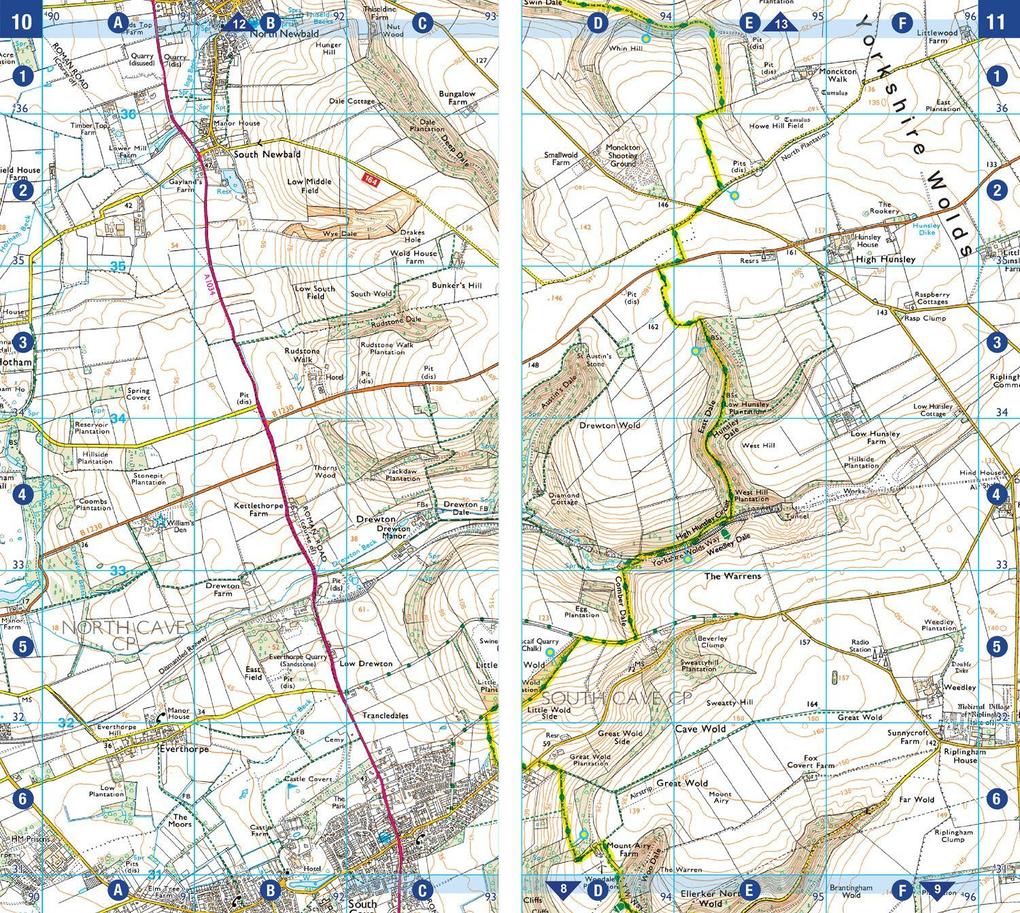 Weitere Ansicht: Yorkshire Wolds Way | A-Z Maps