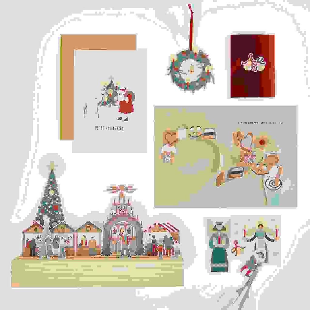 Produktbild: Motivpapierblock Weihnachtsmarkt FSC MIX