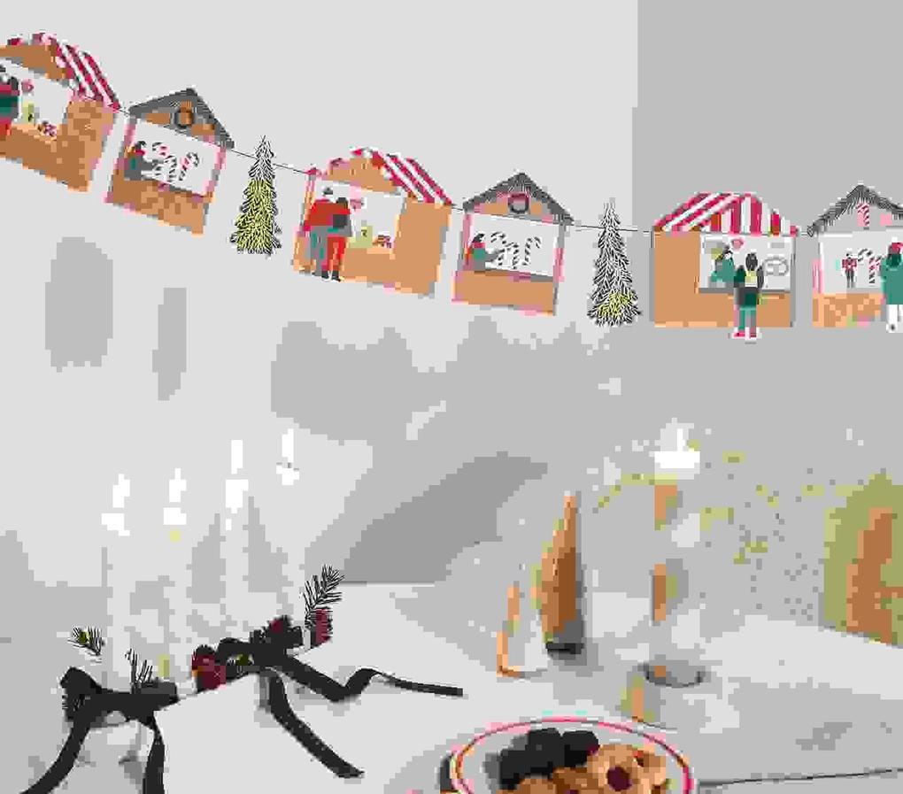 Produktbild: Genähte Girlande Weihnachtsmarkt FSC MIX
