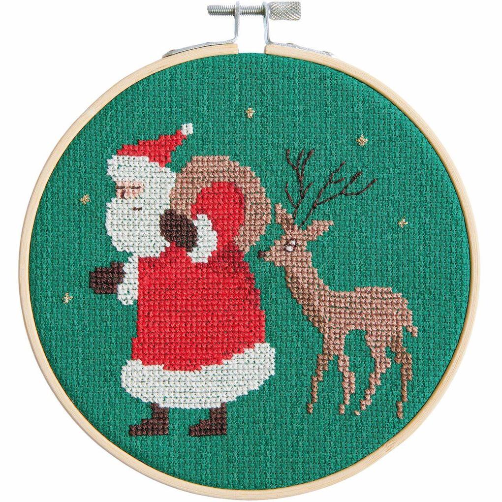 Produktbild: Stickpackung Gezählter Kreuzstich,Santa und Reh
