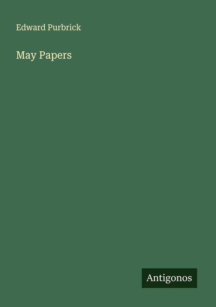 Produktbild: May Papers | Edward Purbrick