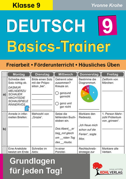 Produktbild: Deutsch-Basics-Trainer / Klasse 9 | Yvonne Krohe