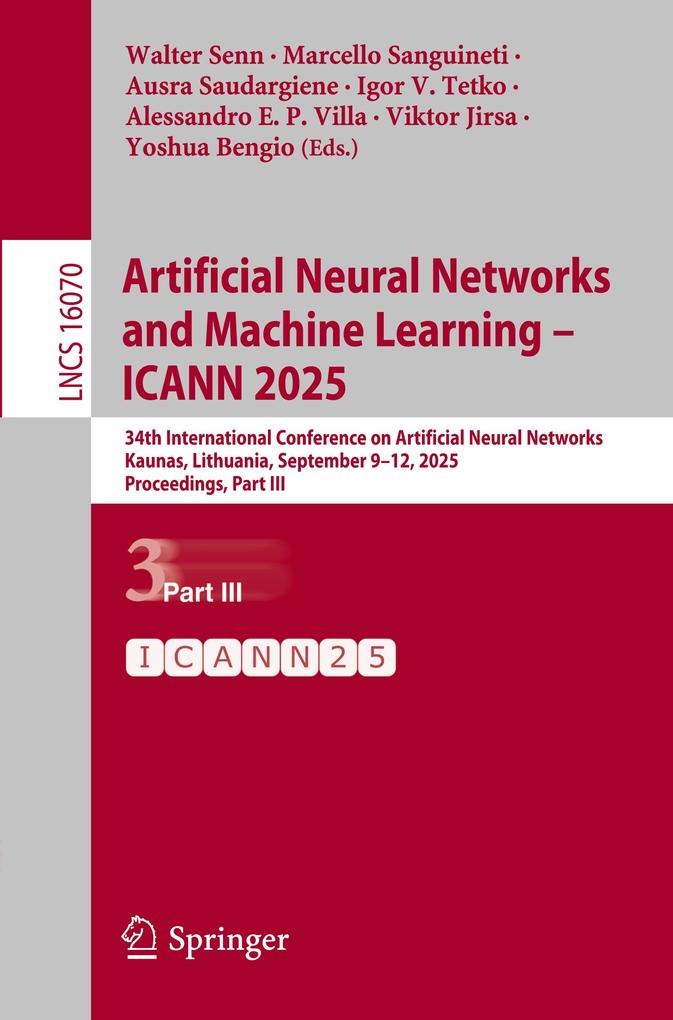 Produktbild: Artificial Neural Networks and Machine Learning - ICANN 2025