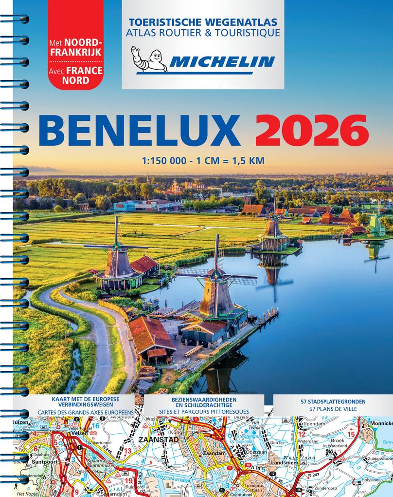 Produktbild: Michelin Straßenatlas Benelux mit Spiralbindung | Michelin