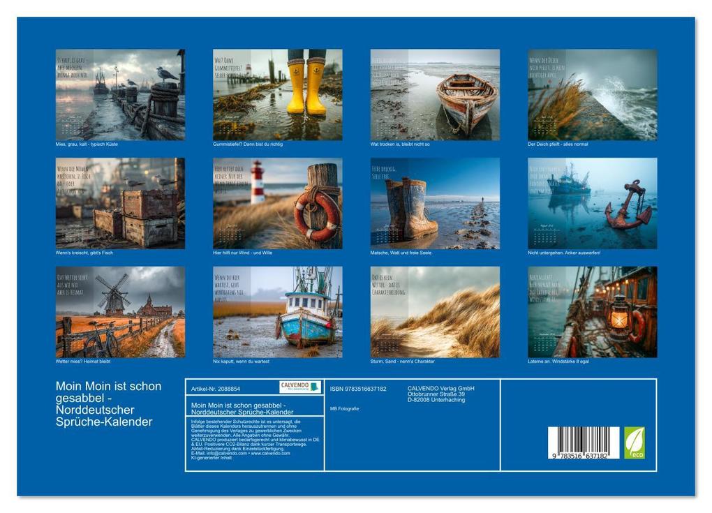 Weitere Ansicht: Moin Moin ist schon gesabbel - Norddeutscher Sprüche-Kalender (Wandkalender 2026 DIN A3 quer), CALVENDO Monatskalender | MB Fotografie, Calvendo