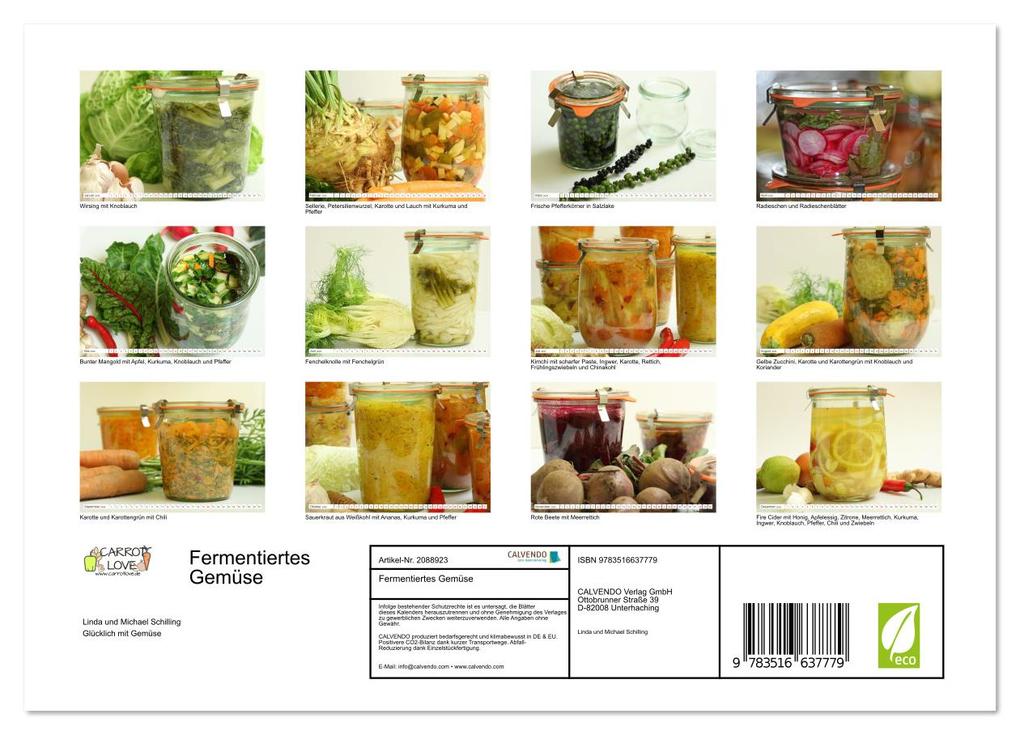 Weitere Ansicht: Fermentiertes Gemüse (Wandkalender 2026 DIN A4 quer), CALVENDO Monatskalender | Linda und Michael Schilling, Calvendo