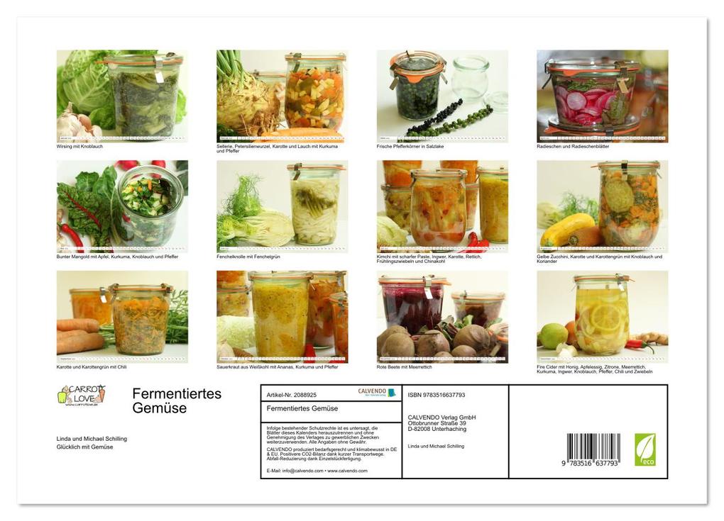 Weitere Ansicht: Fermentiertes Gemüse (Wandkalender 2026 DIN A3 quer), CALVENDO Monatskalender | Linda und Michael Schilling, Calvendo