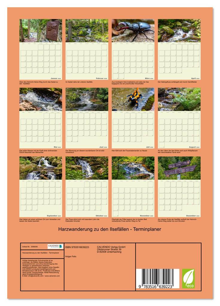Weitere Ansicht: Harzwanderung zu den Ilsefällen - Terminplaner (Wandkalender 2026 DIN A4 hoch), CALVENDO Monatskalender | Holger Felix, Calvendo