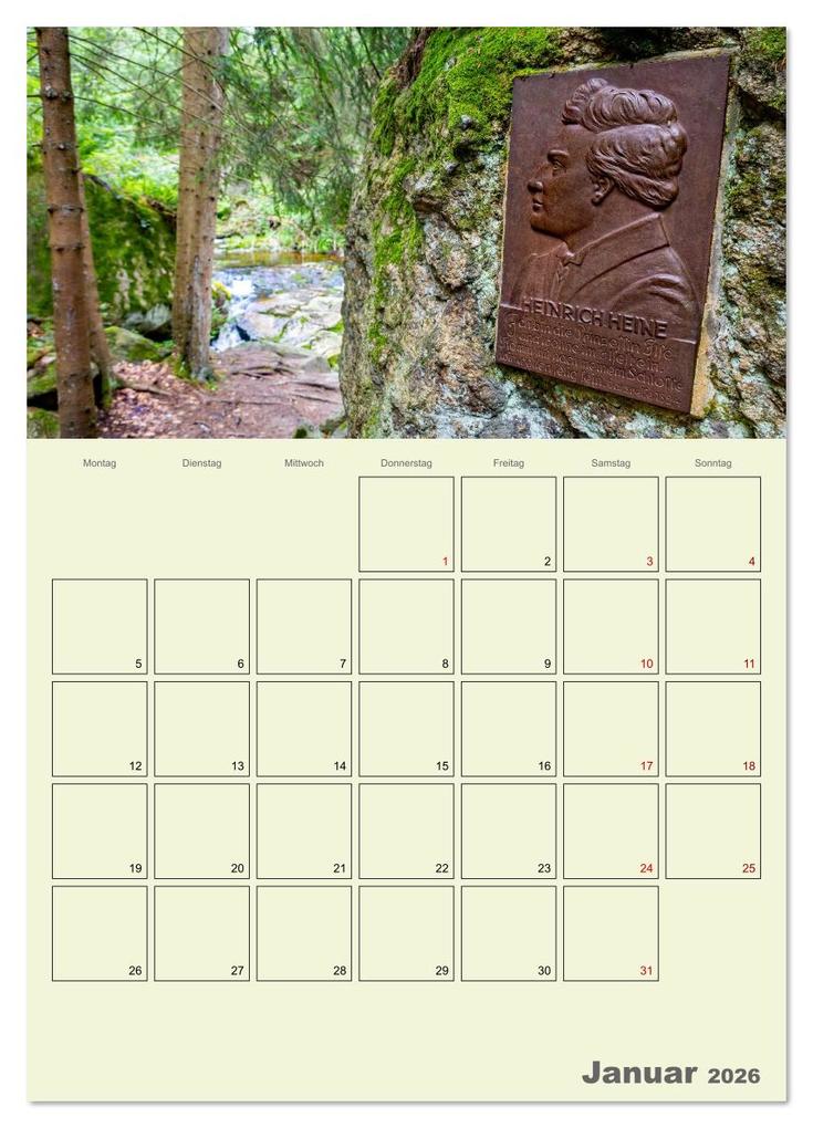 Weitere Ansicht: Harzwanderung zu den Ilsefällen - Terminplaner (Wandkalender 2026 DIN A4 hoch), CALVENDO Monatskalender | Holger Felix, Calvendo