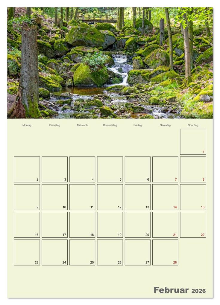 Weitere Ansicht: Harzwanderung zu den Ilsefällen - Terminplaner (Wandkalender 2026 DIN A4 hoch), CALVENDO Monatskalender | Holger Felix, Calvendo