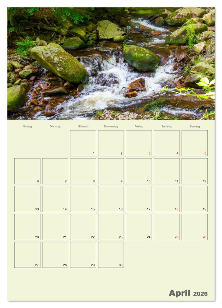 Weitere Ansicht: Harzwanderung zu den Ilsefällen - Terminplaner (Wandkalender 2026 DIN A4 hoch), CALVENDO Monatskalender | Holger Felix, Calvendo