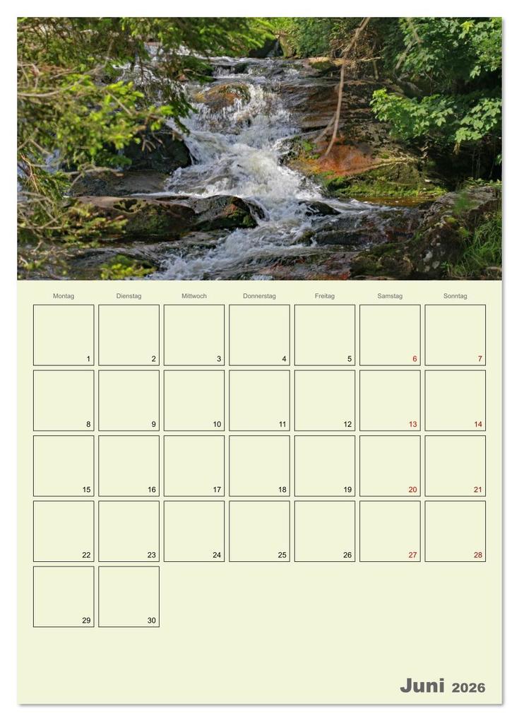 Weitere Ansicht: Harzwanderung zu den Ilsefällen - Terminplaner (Wandkalender 2026 DIN A4 hoch), CALVENDO Monatskalender | Holger Felix, Calvendo
