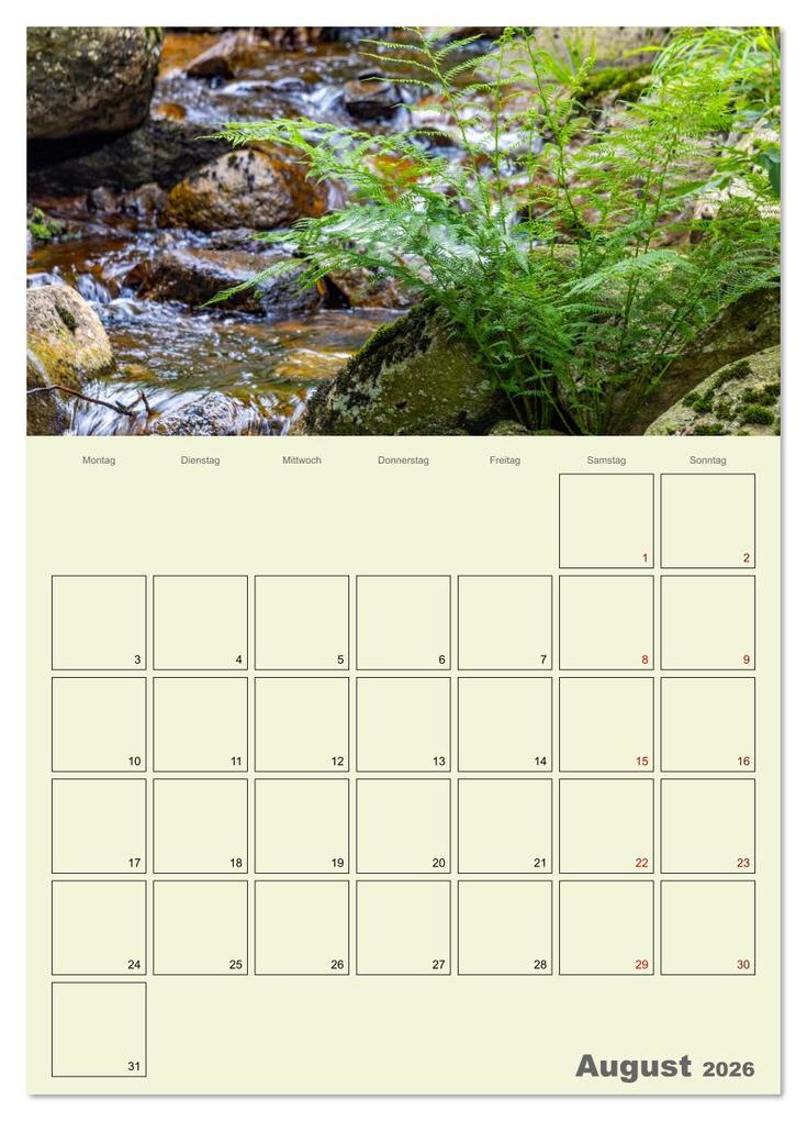 Weitere Ansicht: Harzwanderung zu den Ilsefällen - Terminplaner (Wandkalender 2026 DIN A4 hoch), CALVENDO Monatskalender | Holger Felix, Calvendo