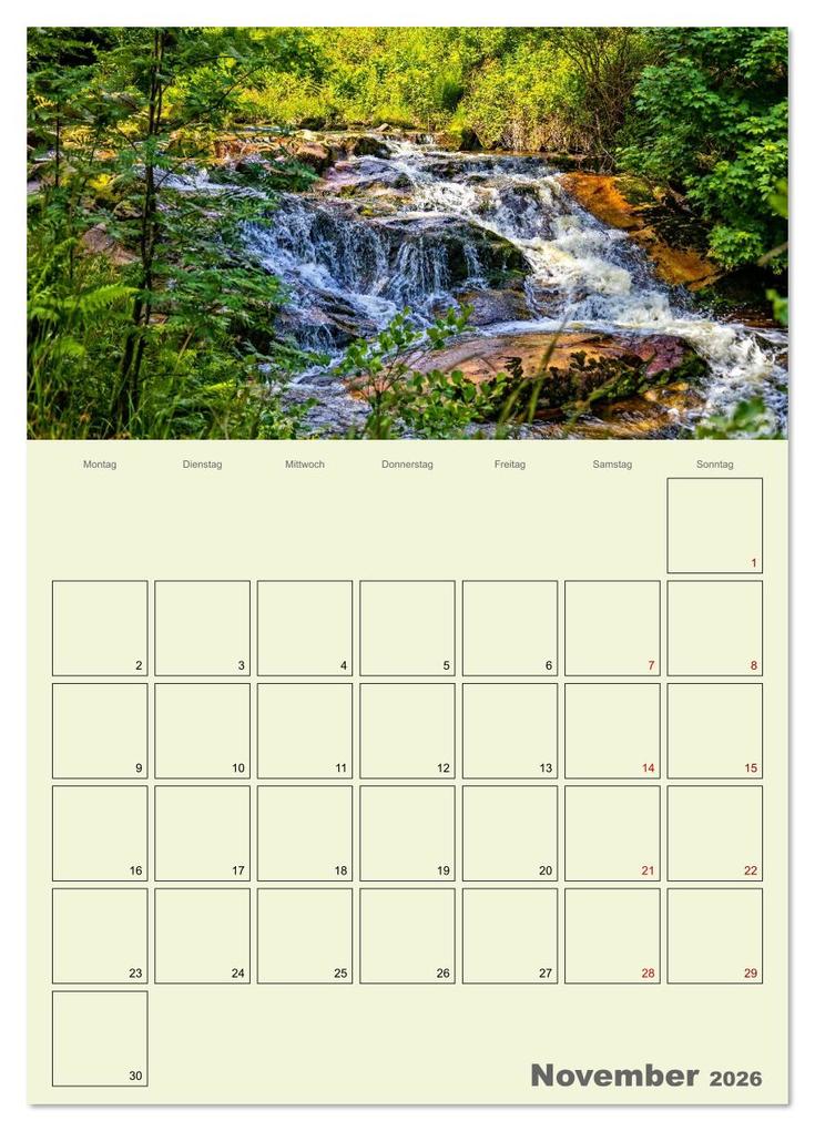 Weitere Ansicht: Harzwanderung zu den Ilsefällen - Terminplaner (Wandkalender 2026 DIN A4 hoch), CALVENDO Monatskalender | Holger Felix, Calvendo