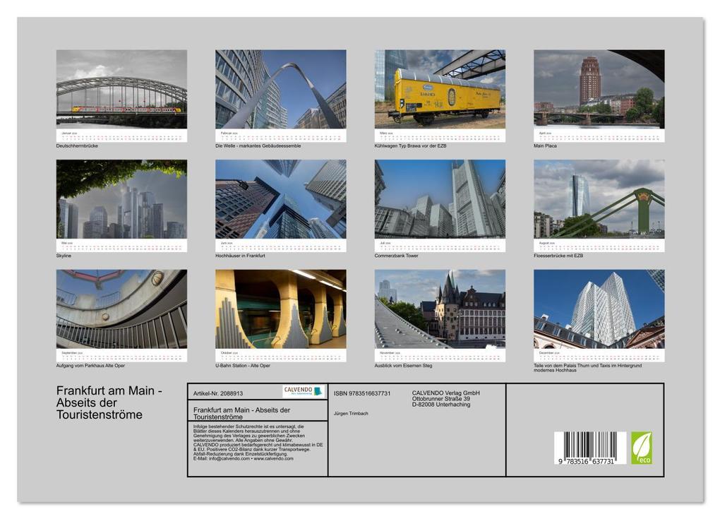 Weitere Ansicht: Frankfurt am Main - Abseits der Touristenströme (Wandkalender 2026 DIN A3 quer), CALVENDO Monatskalender | Jürgen Trimbach, Calvendo