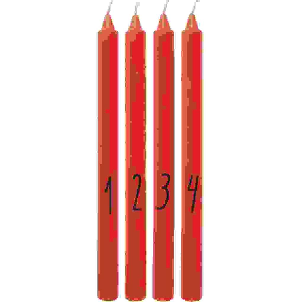 Weitere Ansicht: Adventskerzenset 1-4, Rot