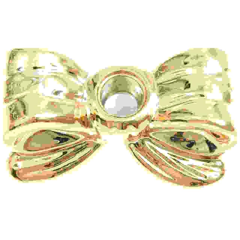 Weitere Ansicht: Porzellan Kerzenhalter Schleife, Gold