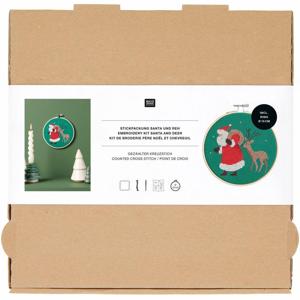 Weitere Ansicht: Stickpackung Gezählter Kreuzstich,Santa und Reh