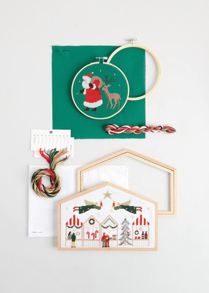 Weitere Ansicht: Stickpackung Gezählter Kreuzstich,Santa und Reh