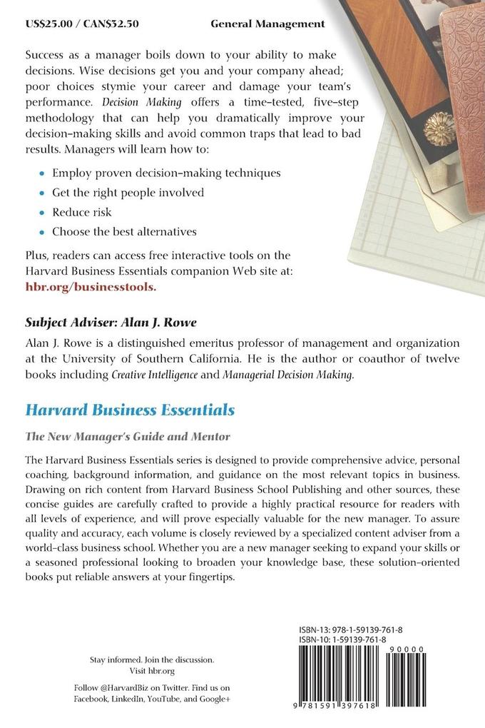 Weitere Ansicht: Harvard Business Essentials, Decision Making