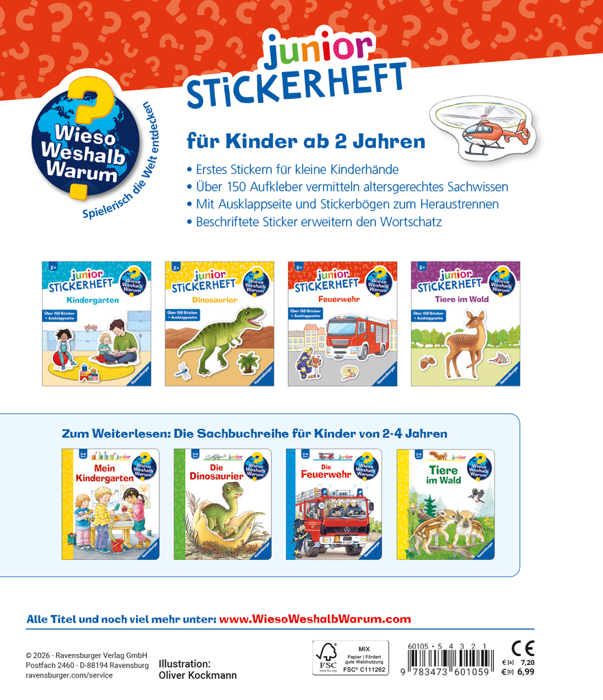 Weitere Ansicht: Wieso? Weshalb? Warum? junior Stickerheft - Feuerwehr