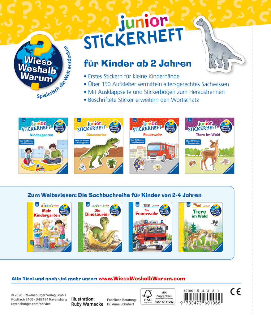 Weitere Ansicht: Wieso? Weshalb? Warum? junior Stickerheft - Dinosaurier