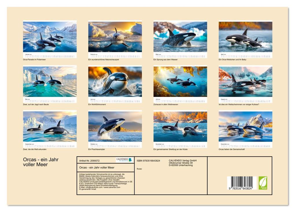 Weitere Ansicht: Orcas - ein Jahr voller Meer (Wandkalender 2026 DIN A3 quer), CALVENDO Monatskalender | Roder Roder, Calvendo, Roder