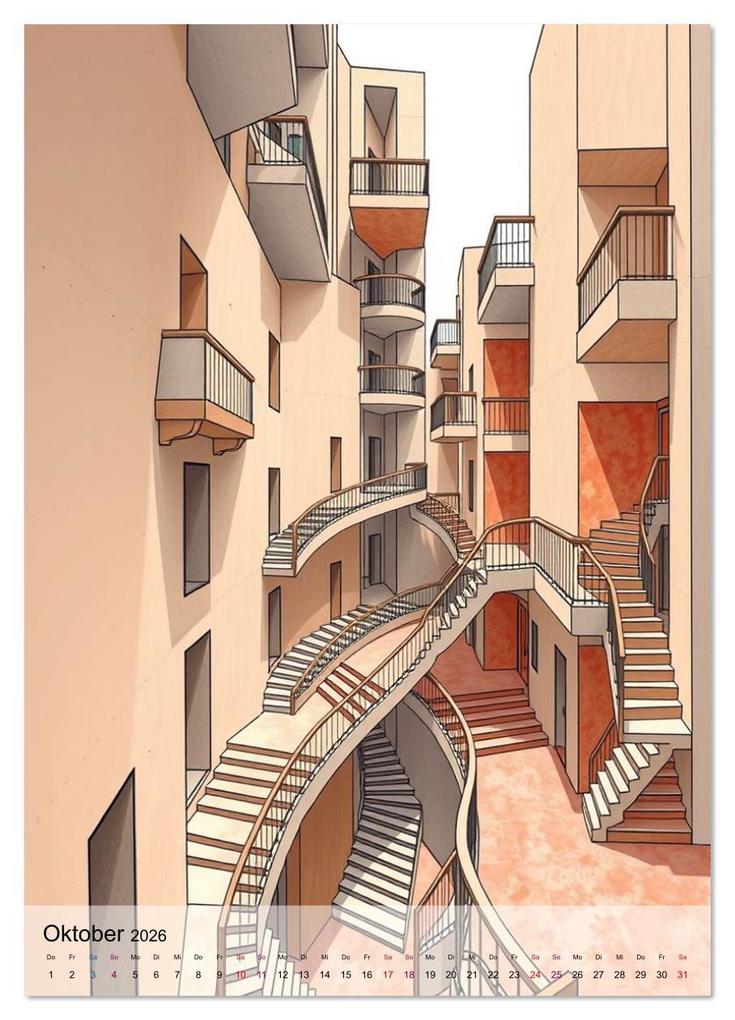 Weitere Ansicht: Architekturen des Unmöglichen - Zwischen Realität und Illusion (Wandkalender 2026 DIN A4 hoch), CALVENDO Monatskalender | Martina Marten, Calvendo
