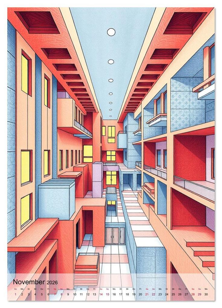 Weitere Ansicht: Architekturen des Unmöglichen - Zwischen Realität und Illusion (Wandkalender 2026 DIN A4 hoch), CALVENDO Monatskalender | Martina Marten, Calvendo