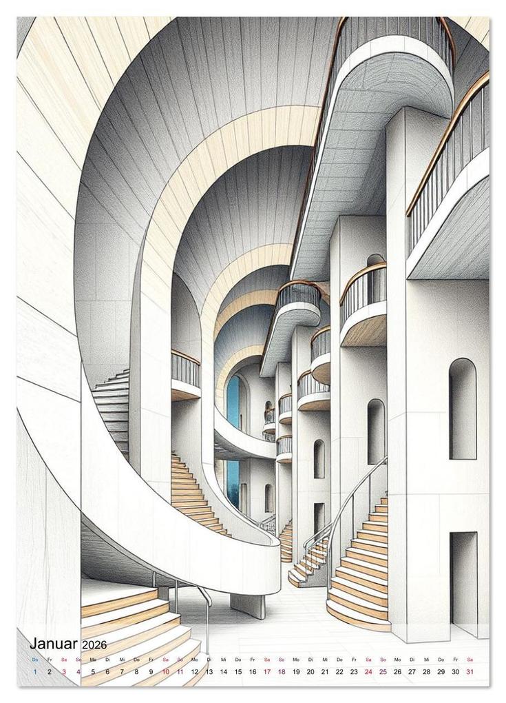 Weitere Ansicht: Architekturen des Unmöglichen - Zwischen Realität und Illusion (Wandkalender 2026 DIN A4 hoch), CALVENDO Monatskalender | Martina Marten, Calvendo