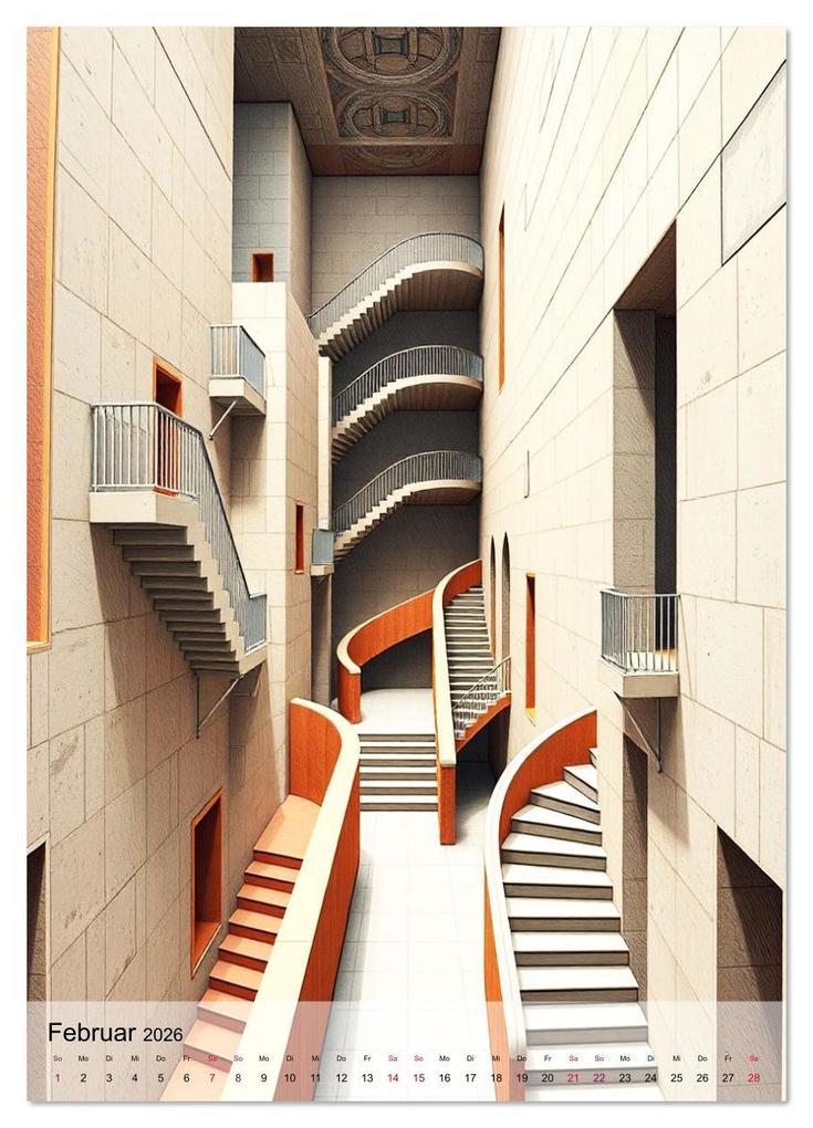 Weitere Ansicht: Architekturen des Unmöglichen - Zwischen Realität und Illusion (Wandkalender 2026 DIN A4 hoch), CALVENDO Monatskalender | Martina Marten, Calvendo