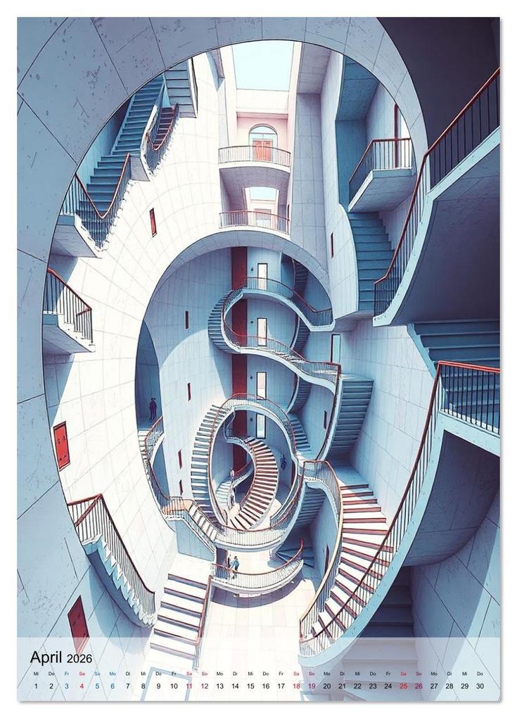 Weitere Ansicht: Architekturen des Unmöglichen - Zwischen Realität und Illusion (Wandkalender 2026 DIN A4 hoch), CALVENDO Monatskalender | Martina Marten, Calvendo