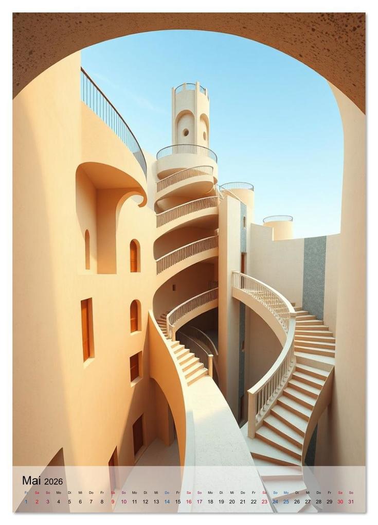 Weitere Ansicht: Architekturen des Unmöglichen - Zwischen Realität und Illusion (Wandkalender 2026 DIN A4 hoch), CALVENDO Monatskalender | Martina Marten, Calvendo